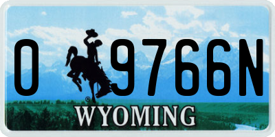 WY license plate 09766N