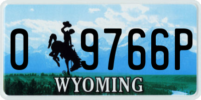WY license plate 09766P