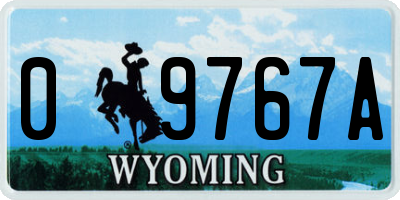 WY license plate 09767A