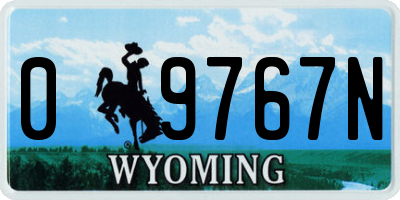 WY license plate 09767N