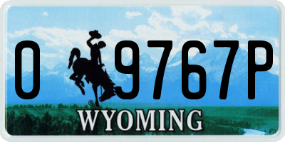 WY license plate 09767P