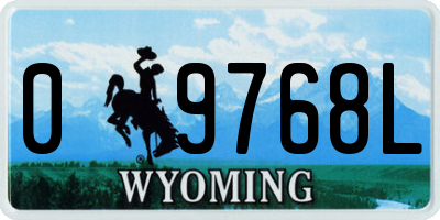 WY license plate 09768L
