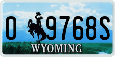WY license plate 09768S