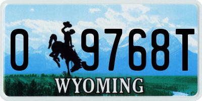 WY license plate 09768T