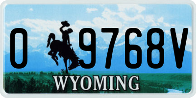 WY license plate 09768V