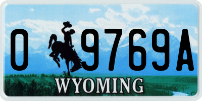 WY license plate 09769A