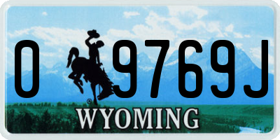 WY license plate 09769J