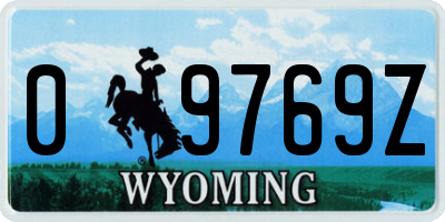 WY license plate 09769Z