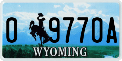 WY license plate 09770A