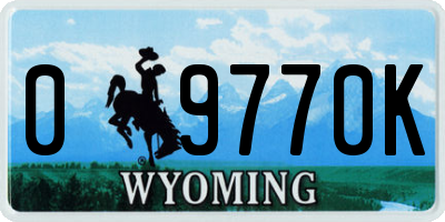 WY license plate 09770K