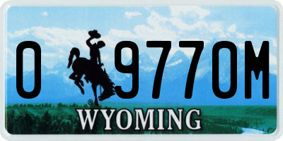WY license plate 09770M