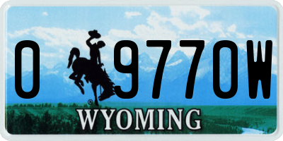 WY license plate 09770W