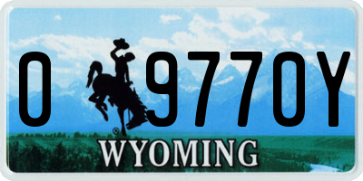 WY license plate 09770Y