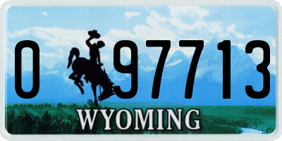 WY license plate 097713