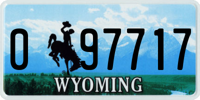 WY license plate 097717