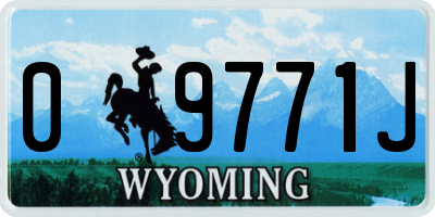 WY license plate 09771J