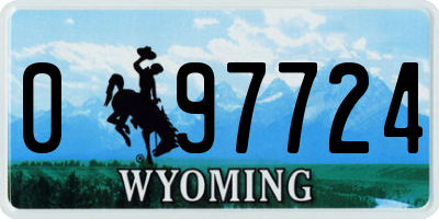 WY license plate 097724