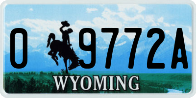 WY license plate 09772A