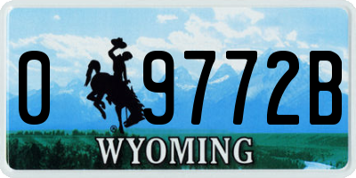 WY license plate 09772B