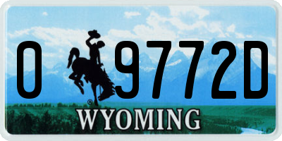 WY license plate 09772D