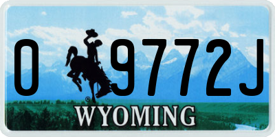 WY license plate 09772J