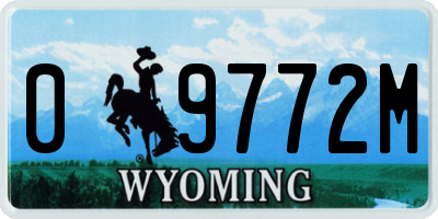 WY license plate 09772M