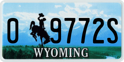 WY license plate 09772S