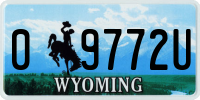 WY license plate 09772U