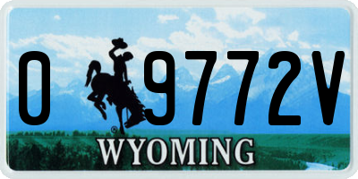 WY license plate 09772V