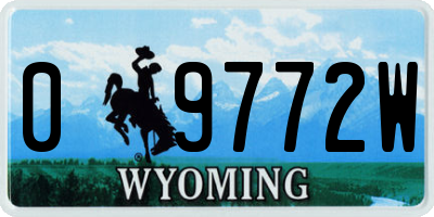 WY license plate 09772W