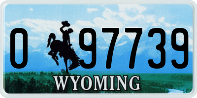 WY license plate 097739