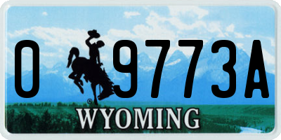 WY license plate 09773A