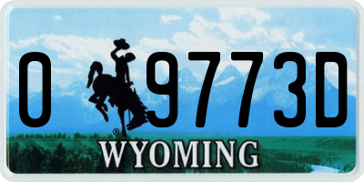 WY license plate 09773D