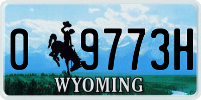 WY license plate 09773H