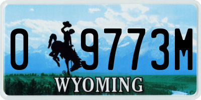WY license plate 09773M