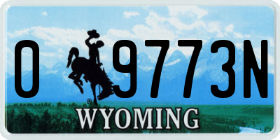 WY license plate 09773N