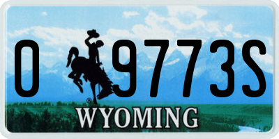 WY license plate 09773S