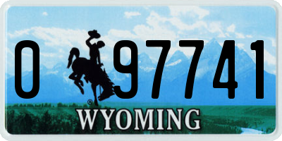 WY license plate 097741