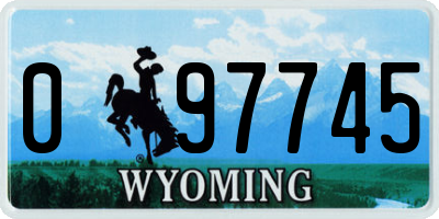 WY license plate 097745