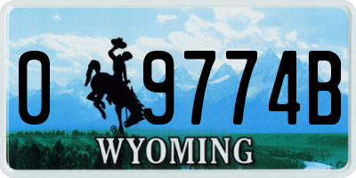 WY license plate 09774B