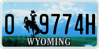 WY license plate 09774H
