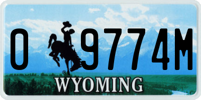 WY license plate 09774M