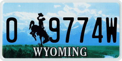 WY license plate 09774W