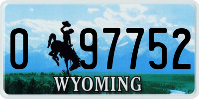 WY license plate 097752
