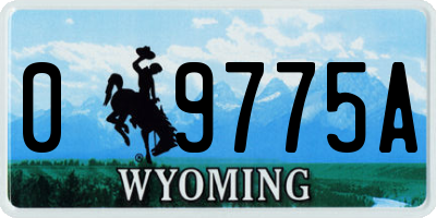 WY license plate 09775A