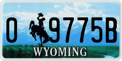 WY license plate 09775B