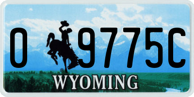 WY license plate 09775C