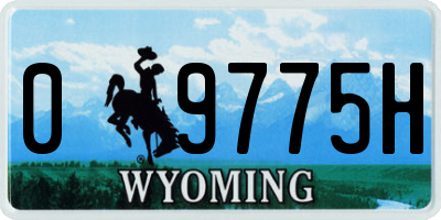 WY license plate 09775H