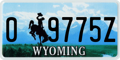 WY license plate 09775Z