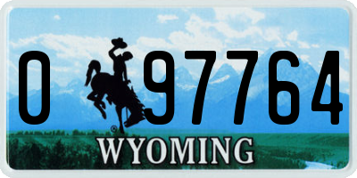 WY license plate 097764